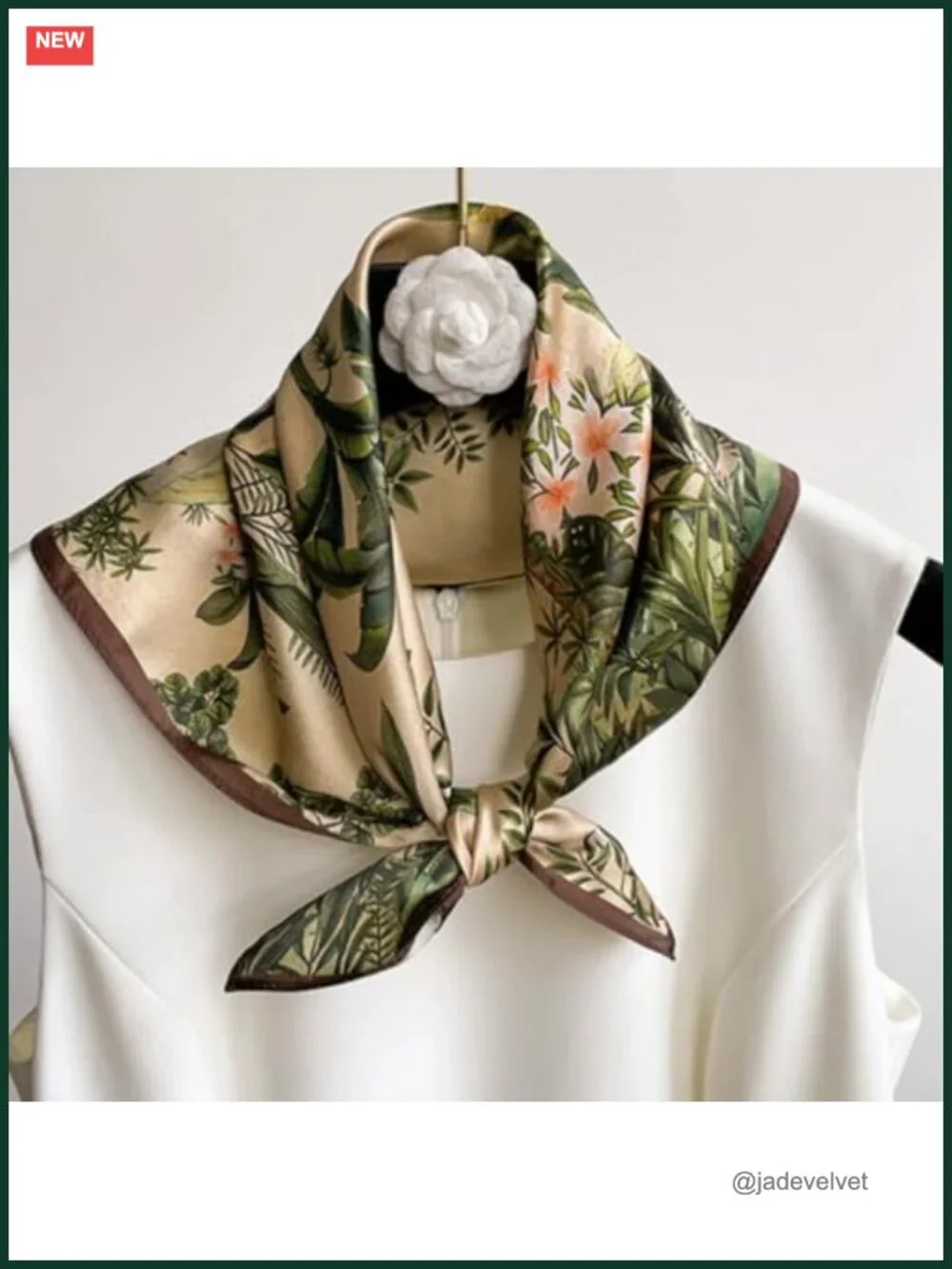100% Mulberry Silk Small Square Scarf Digital Print Neckerchief Neck Scarf